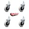 Service Caster 3 Inch Thermoplastic Rubber Wheel 3/8 Inch Threaded Stem Caster SCC, 4PK SCC-TS05S310-TPRS-381615-4 - alternate 2